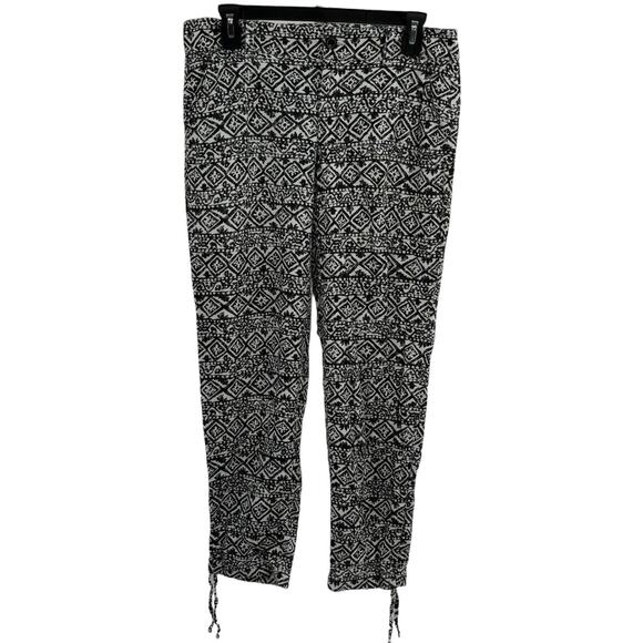 Lauren Ralph Lauren White Floral Black Patterned Tie Ankle Pants - Picture 2 of 9